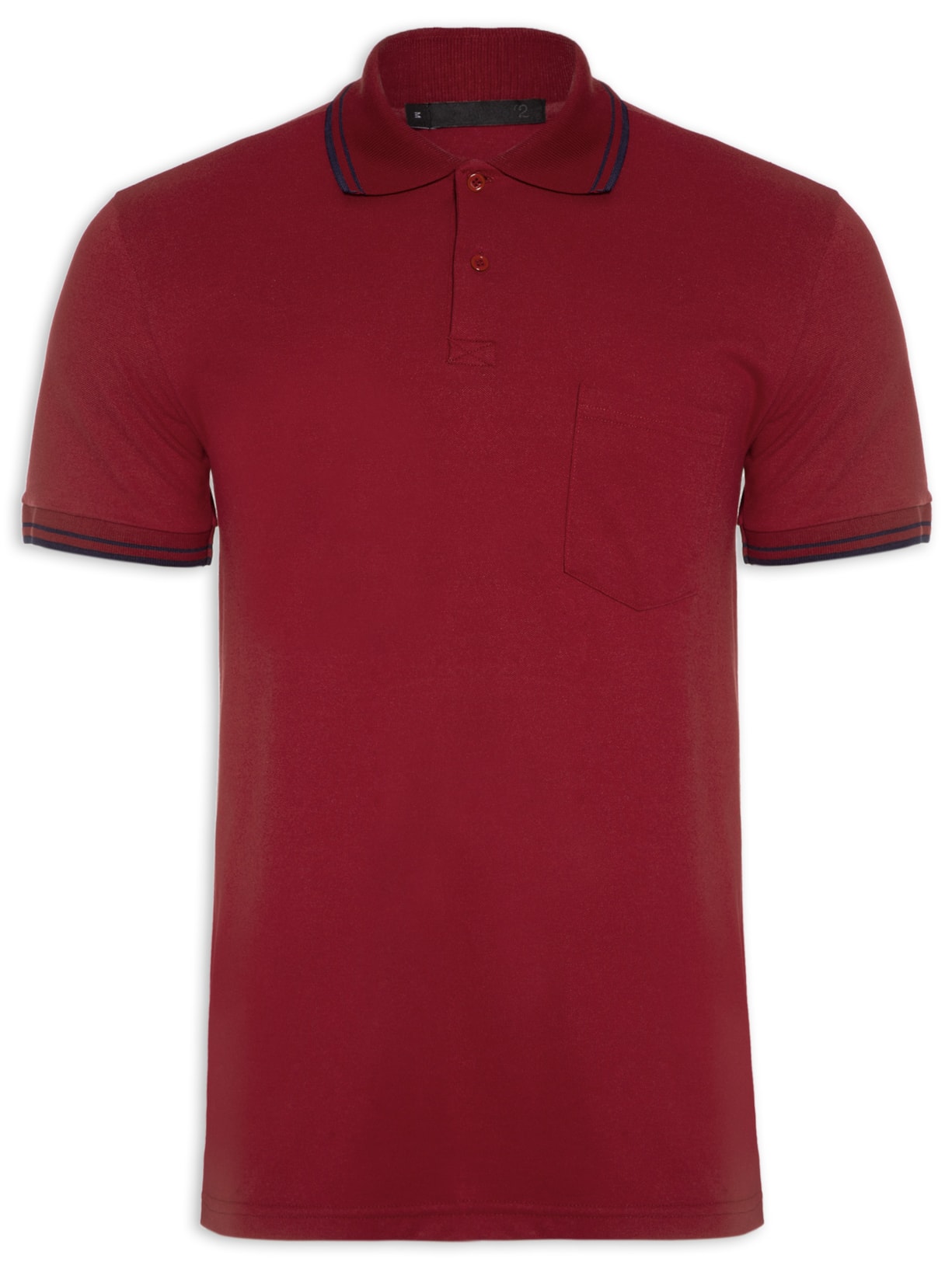 Polo Masculina Friso Duplo - Vermelho