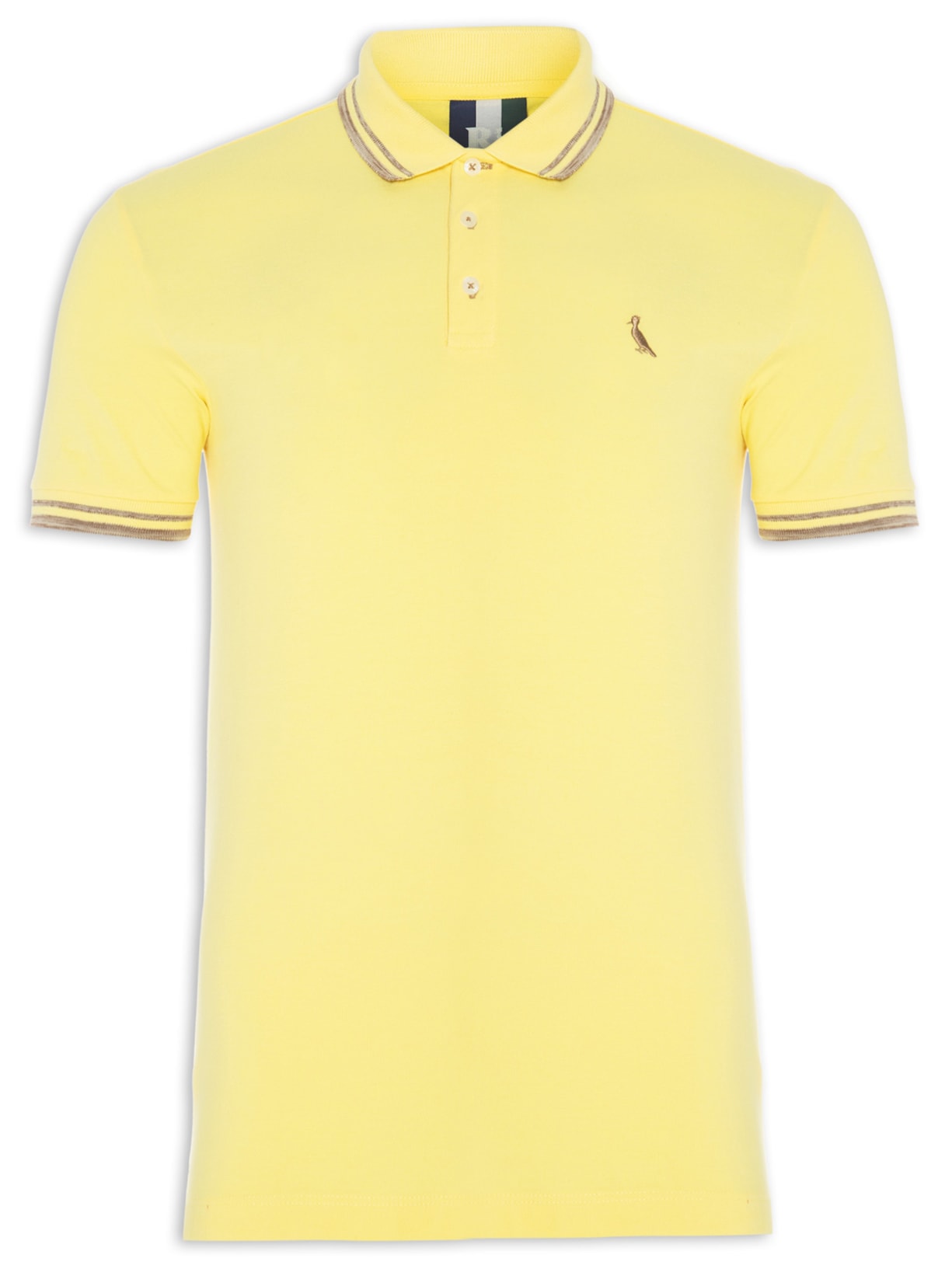 Polo Masculina Friso Rajado Light Amarelo Reserva