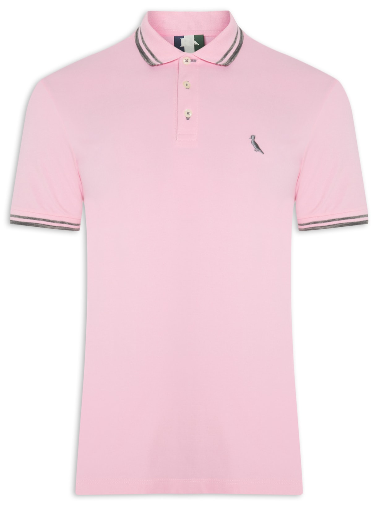 Polo Masculina Friso Rajado Light - Rosa
