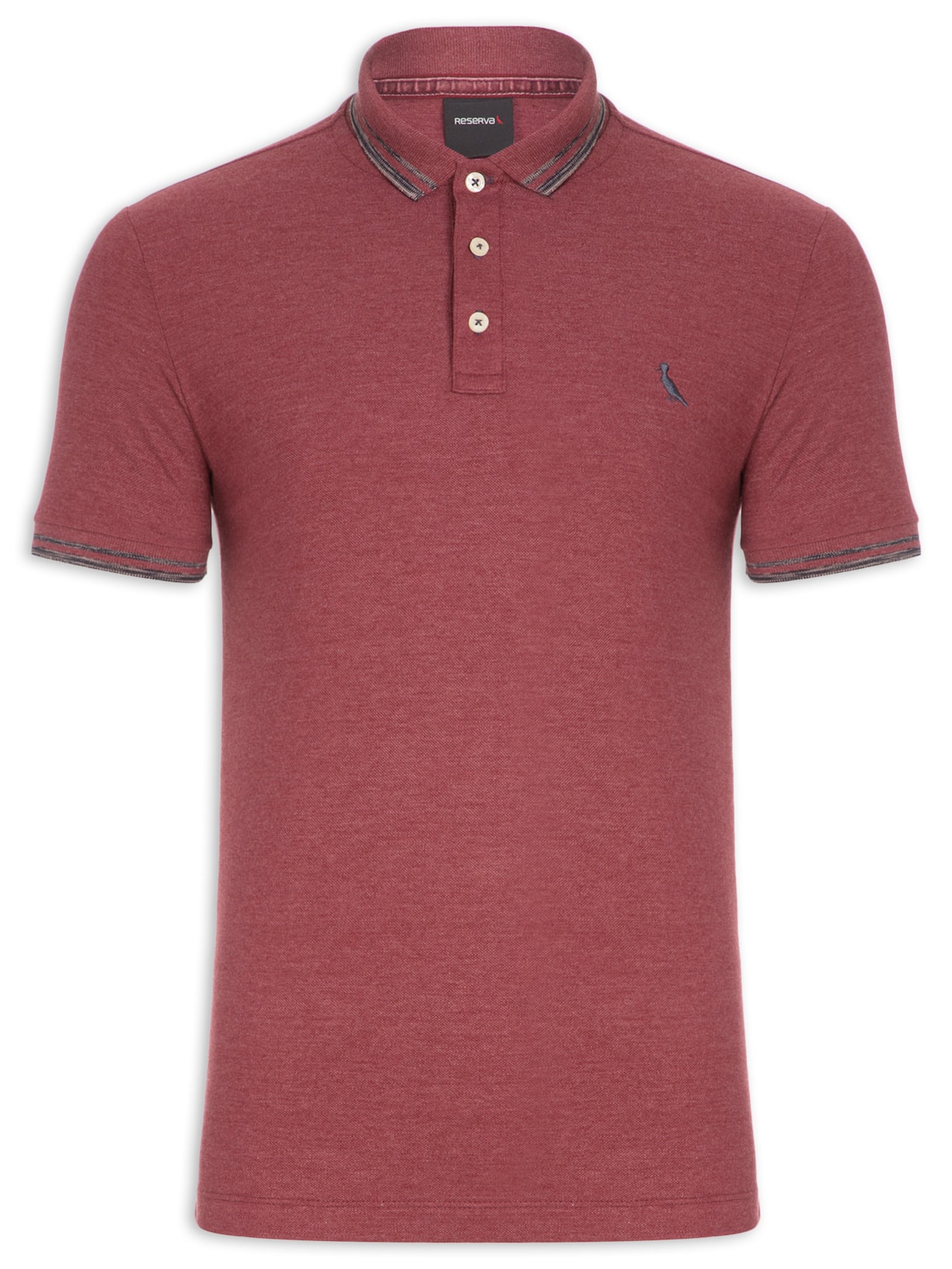 Polo Masculina Friso Rajado - Vinho