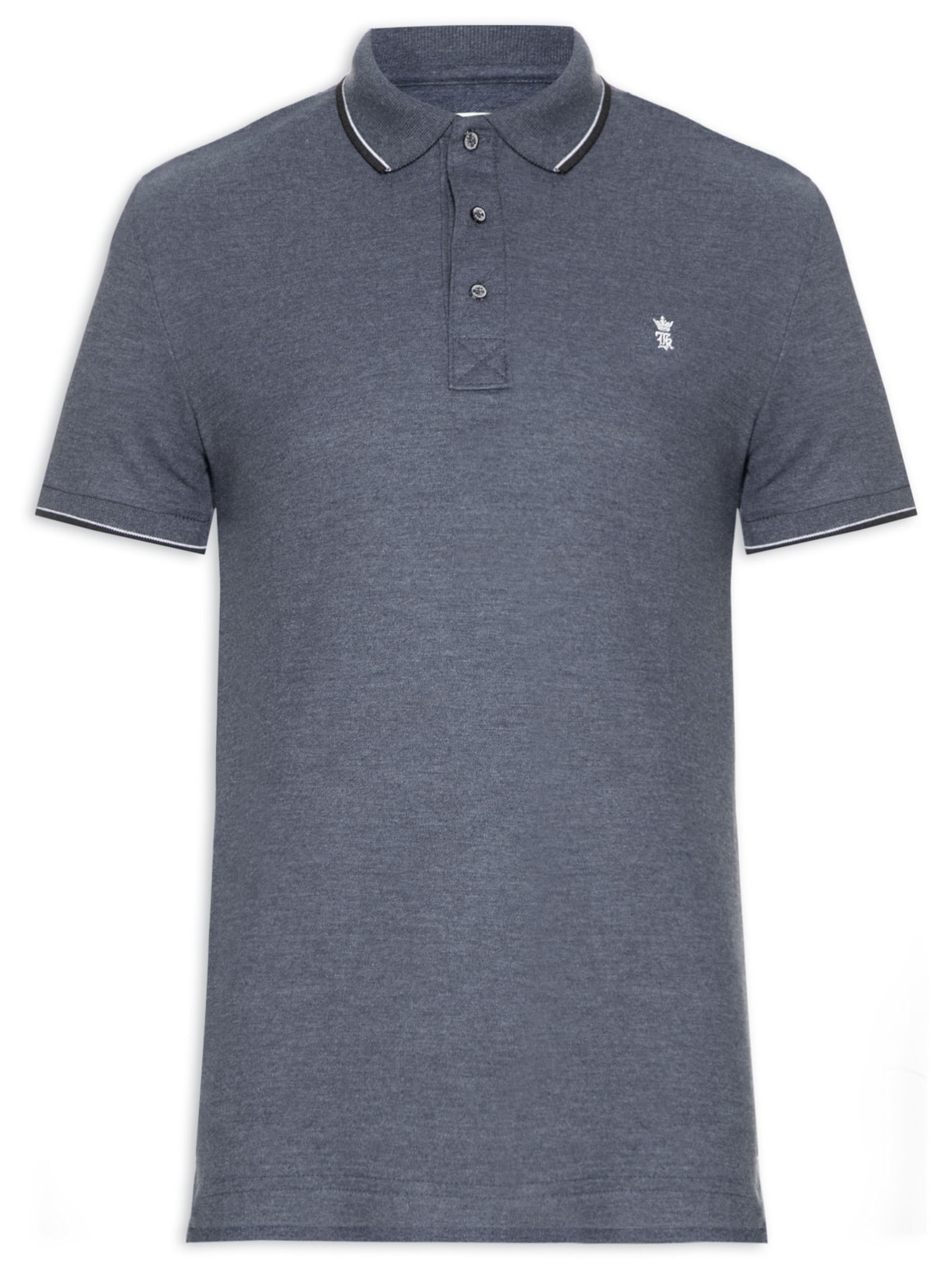 Polo Masculina Frisos Azul Sergio K