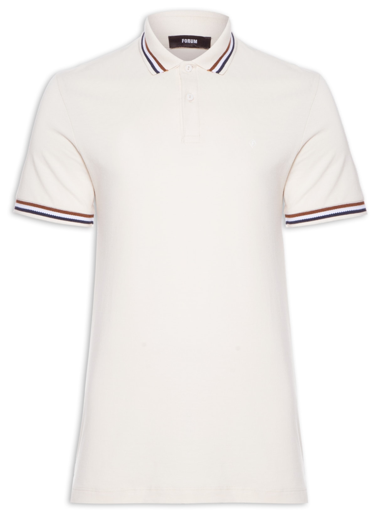 Polo Masculina Frisos - Bege