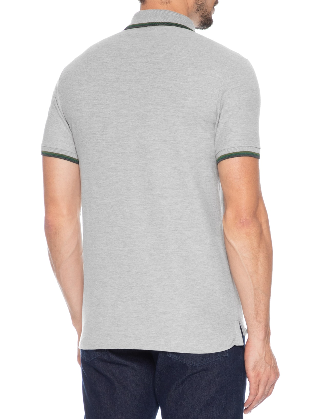 Polo Masculina Frisos Cinza Sergio K