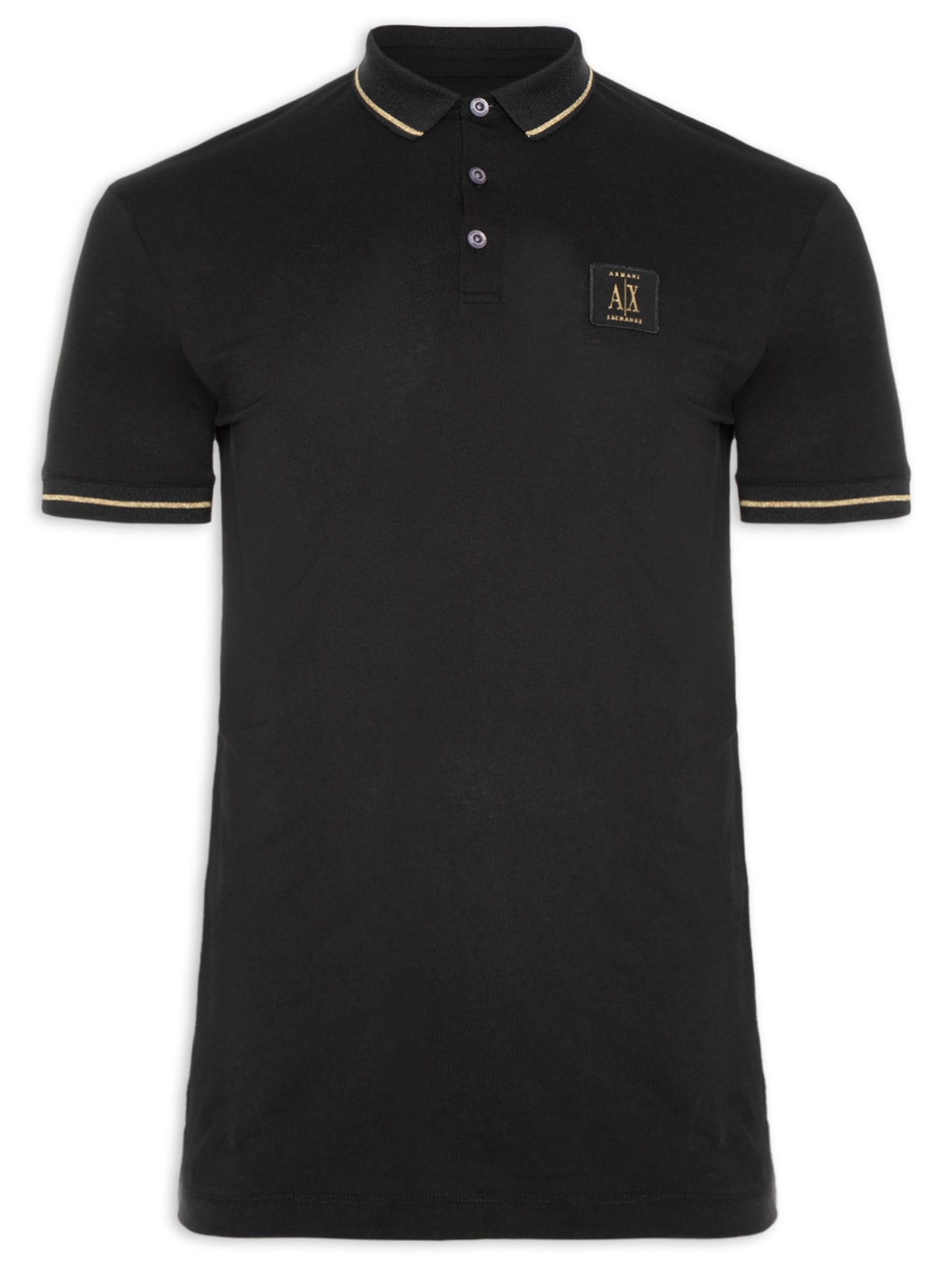 Polo Masculina Frisos - Preto