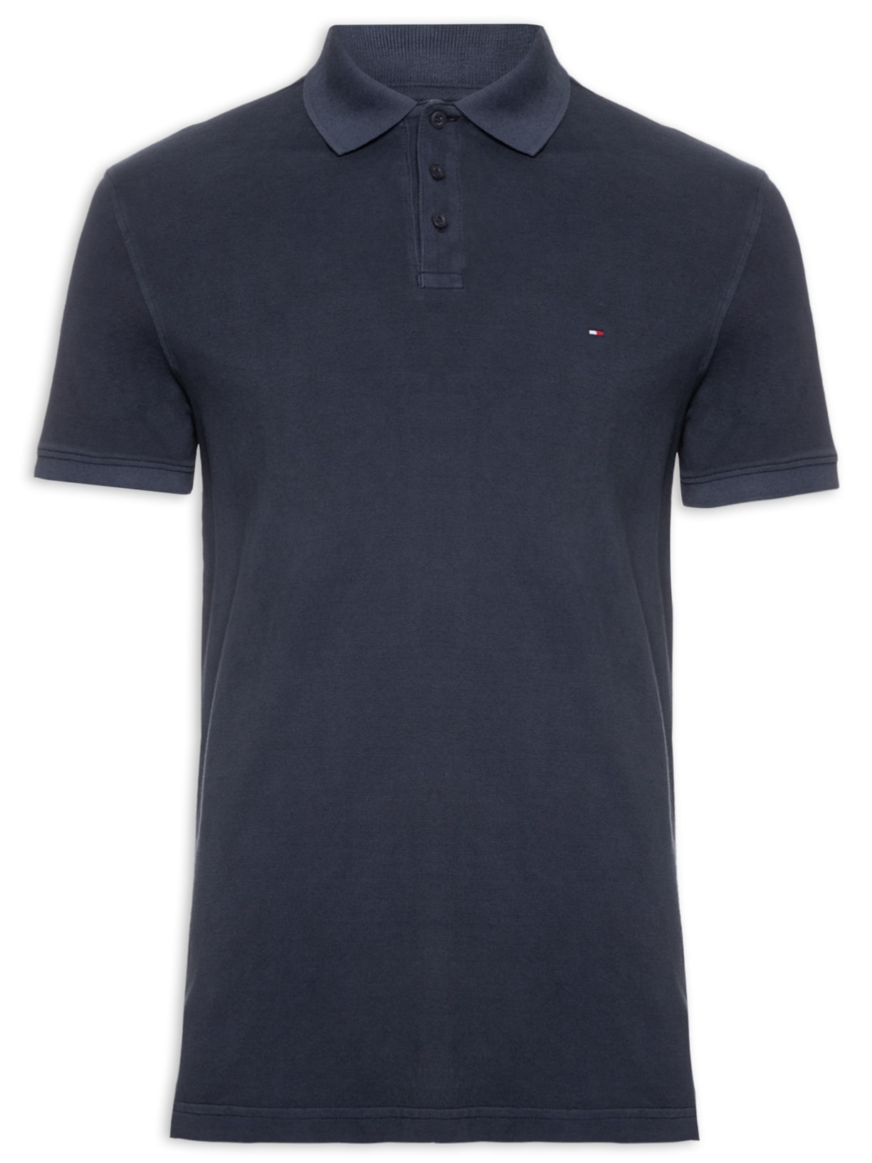 Polo Masculina Garment Dye Regular - Azul