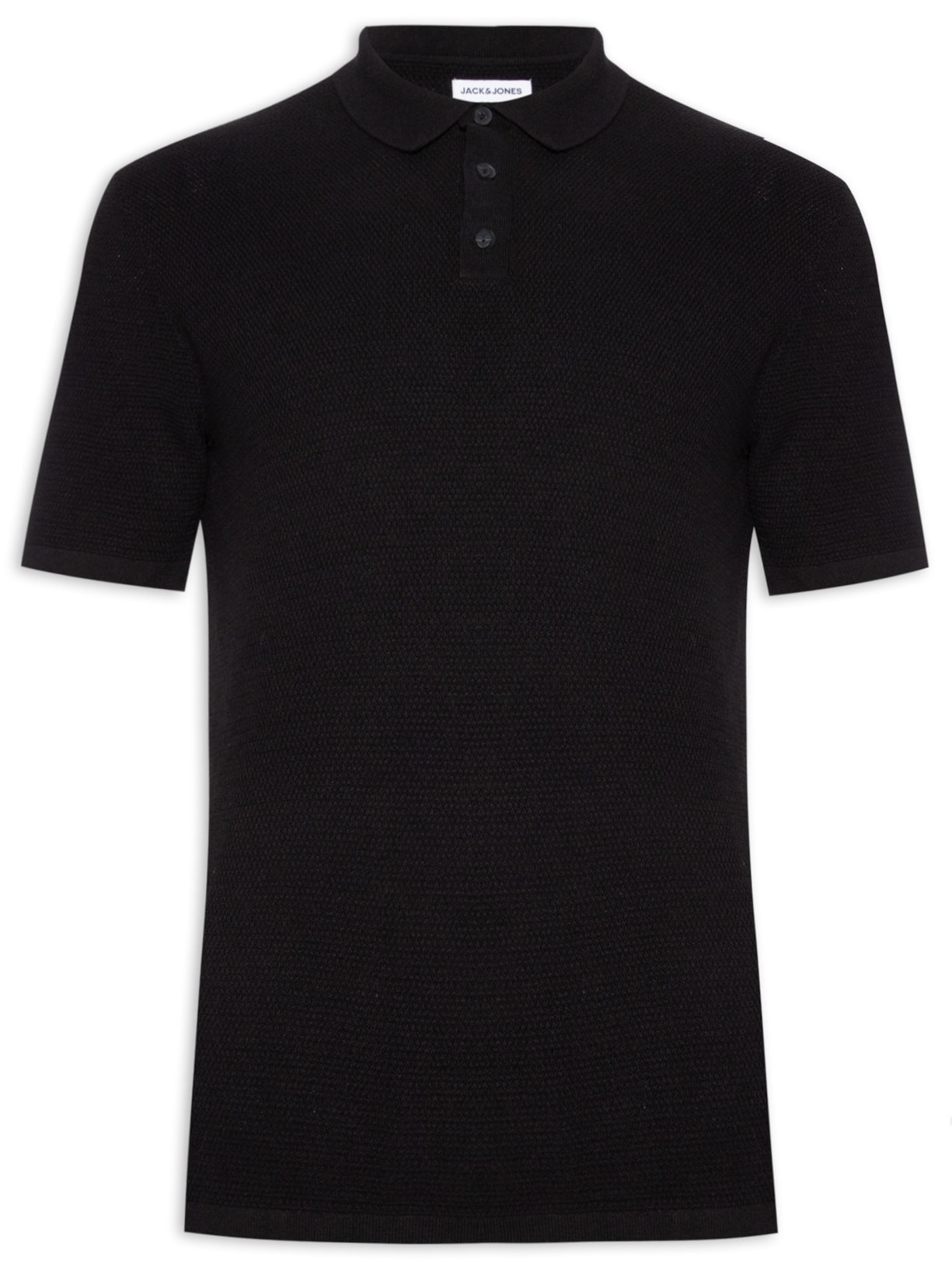 Polo Masculina George Algodão Orgânico Preto Jack & Jones
