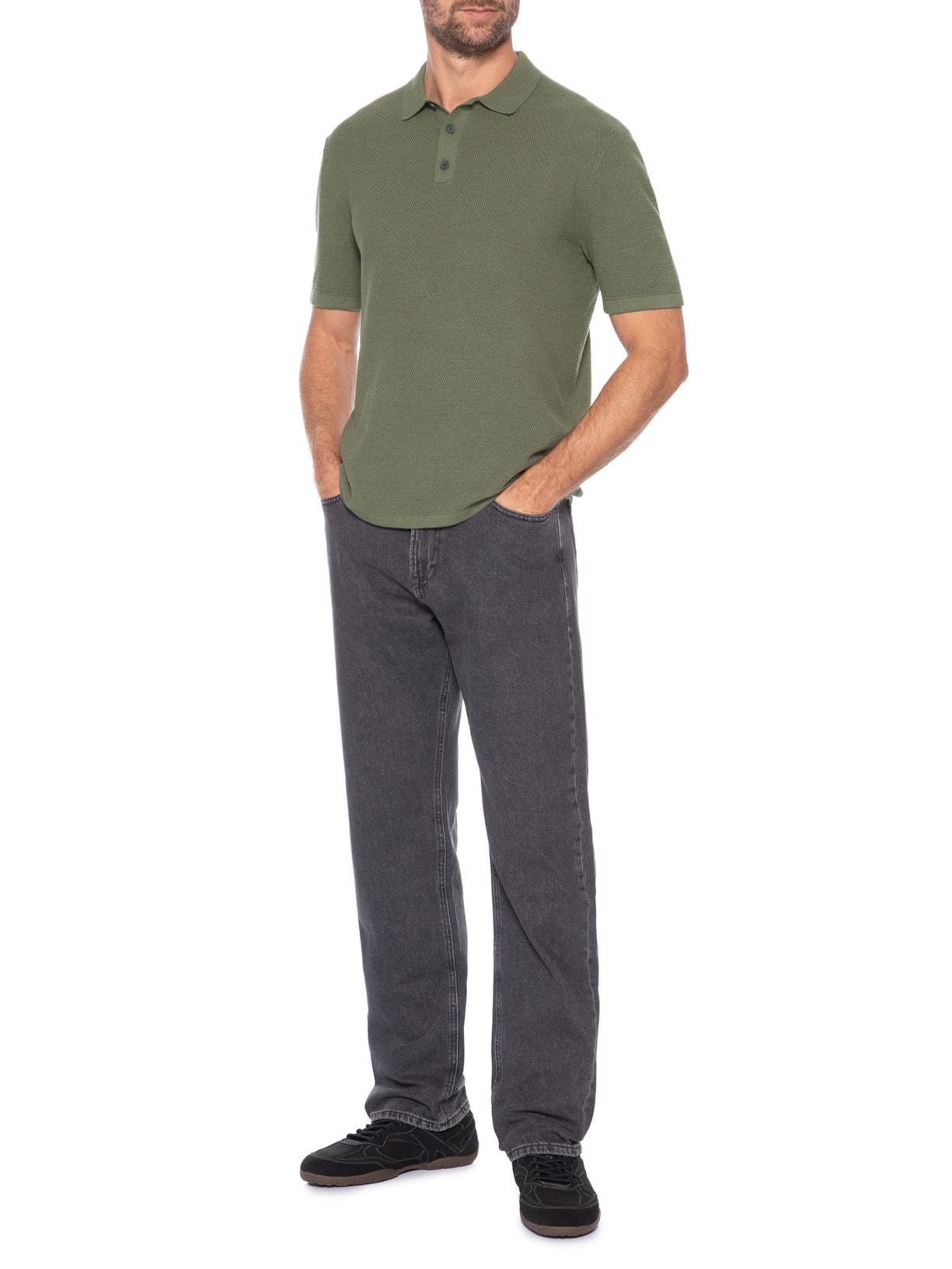 Polo Masculina George Algodão Orgânico Verde Jack & Jones