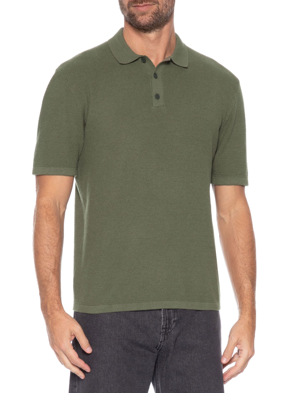 Polo Masculina George Algodão Orgânico Verde Jack & Jones