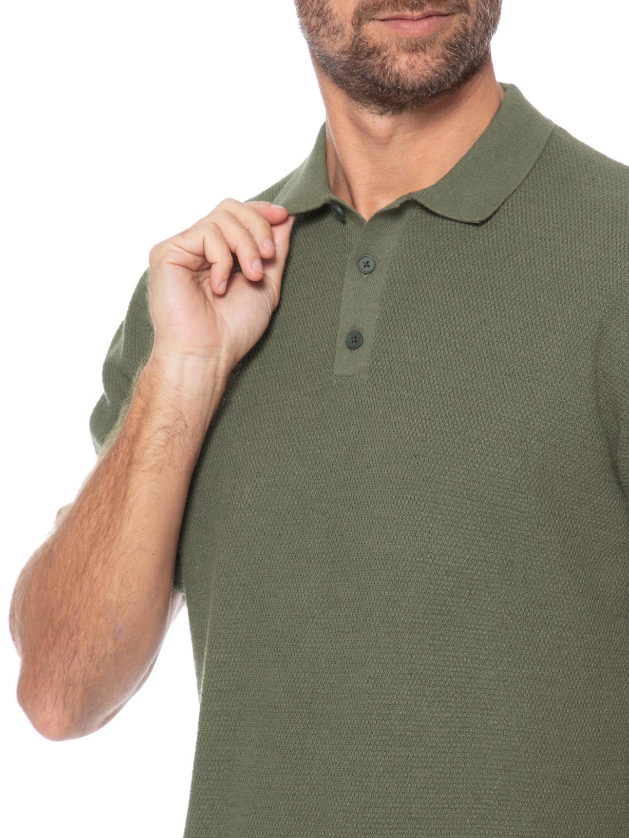 Polo Masculina George Algodão Orgânico Verde Jack & Jones
