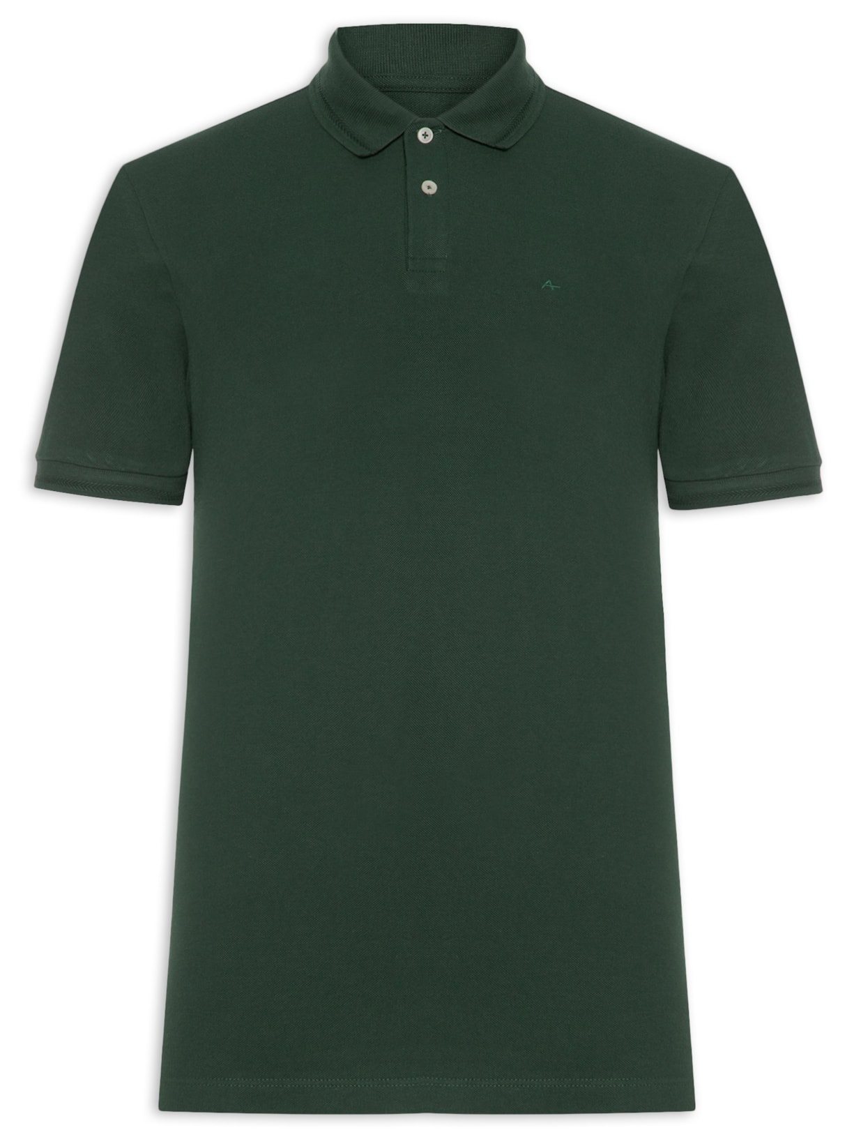 Polo Masculina Gola Espinha De Peixe Em Piquet Verde Aramis