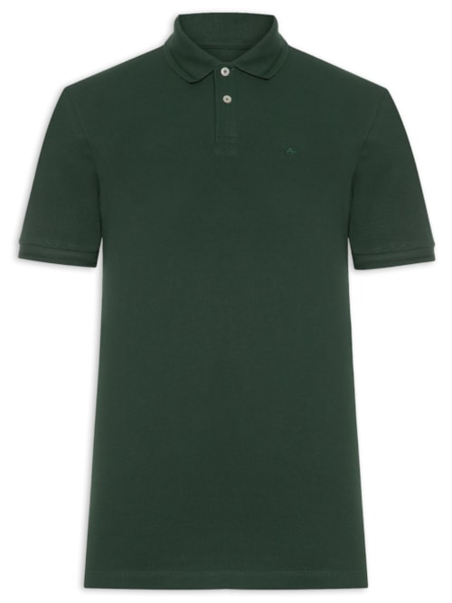 Polo Masculina Gola Espinha De Peixe Em Piquet - Verde