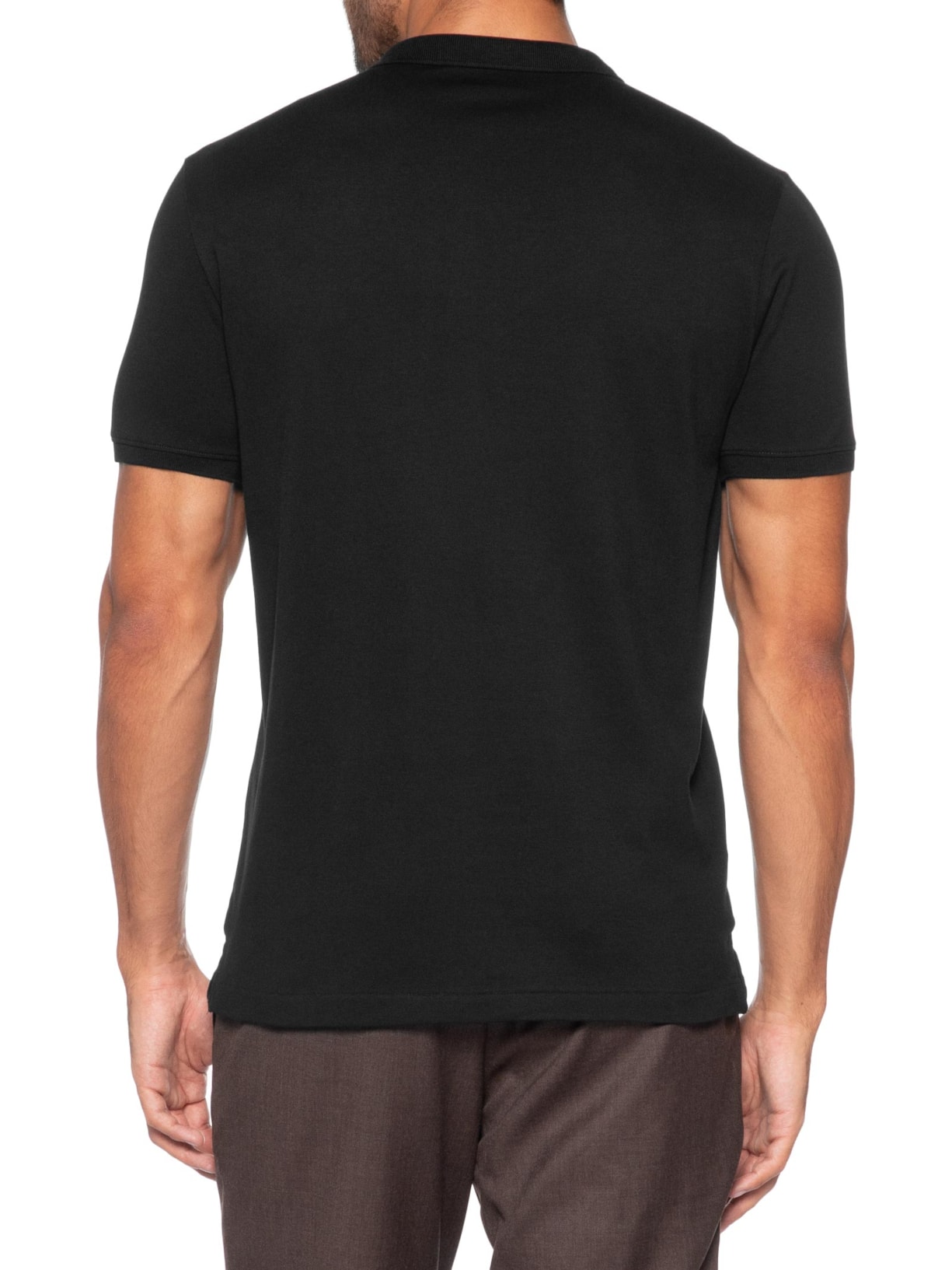 Polo Masculina Gola Estreita com Zíper em Piquet – Preto Ricardo Almeida