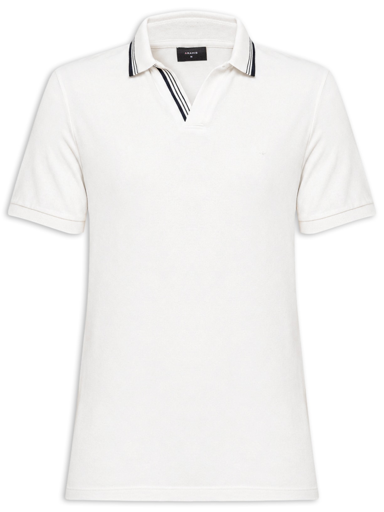 Polo Masculina Gola Friso Gola V Branco Aramis