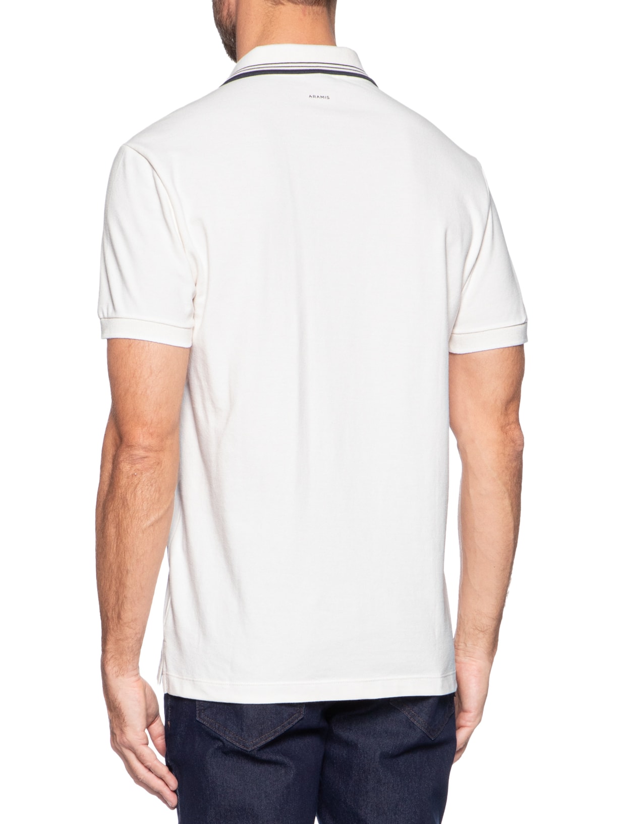 Polo Masculina Gola Friso Gola V Branco Aramis