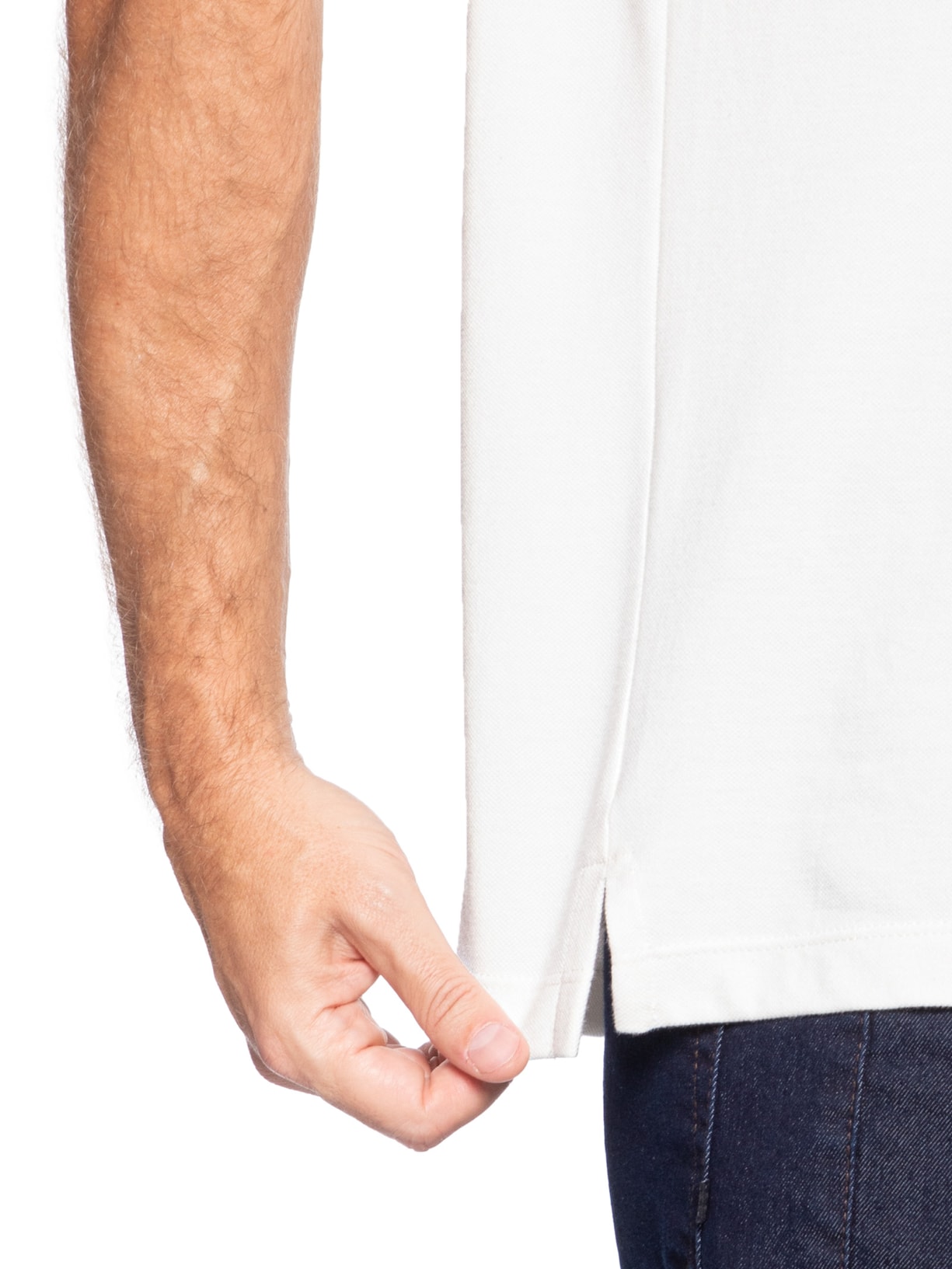 Polo Masculina Gola Friso Gola V Branco Aramis