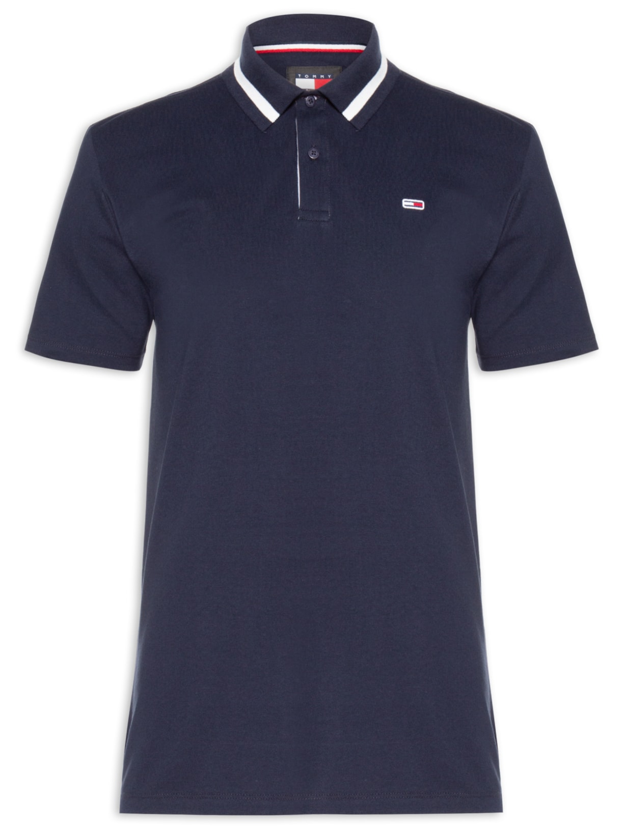 Polo Masculina Gola Jacquard Regular Fit Em Algodão - Azul