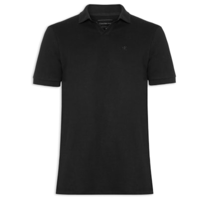 Polo Masculina Gola V - Preto