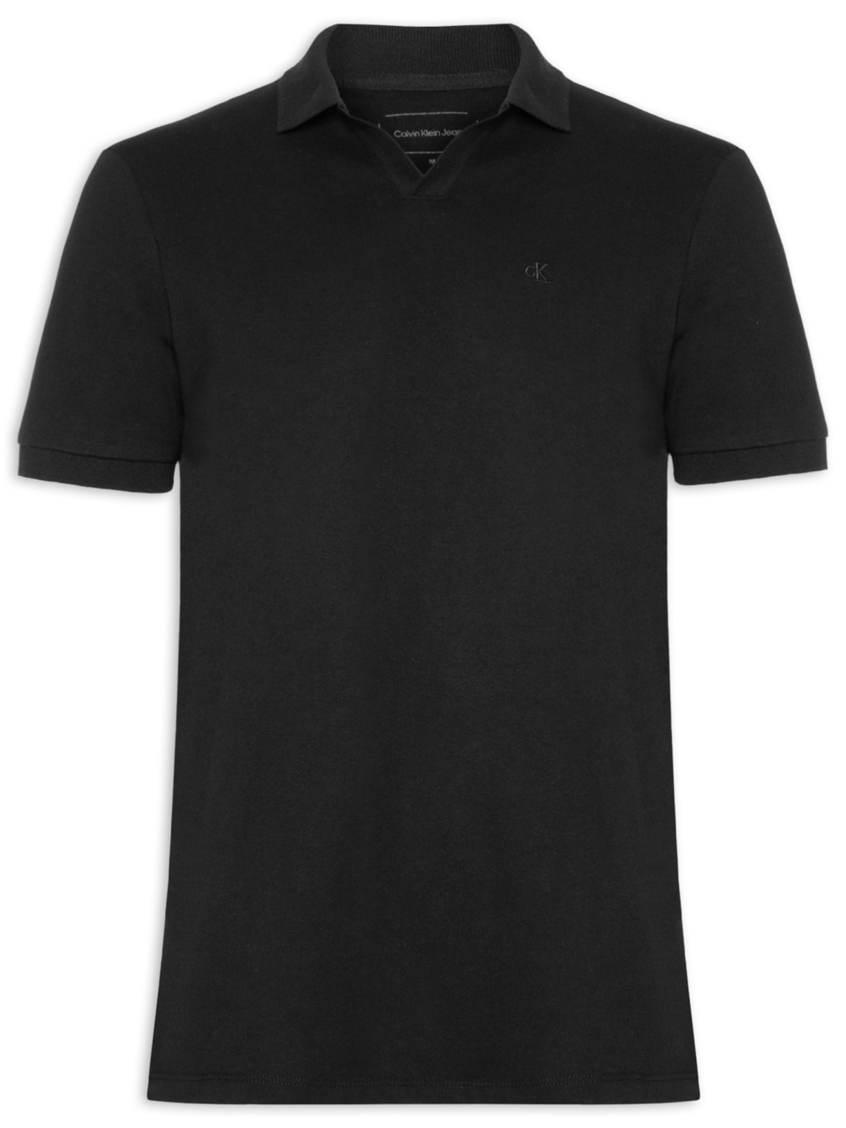 Polo Masculina Gola V - Preto