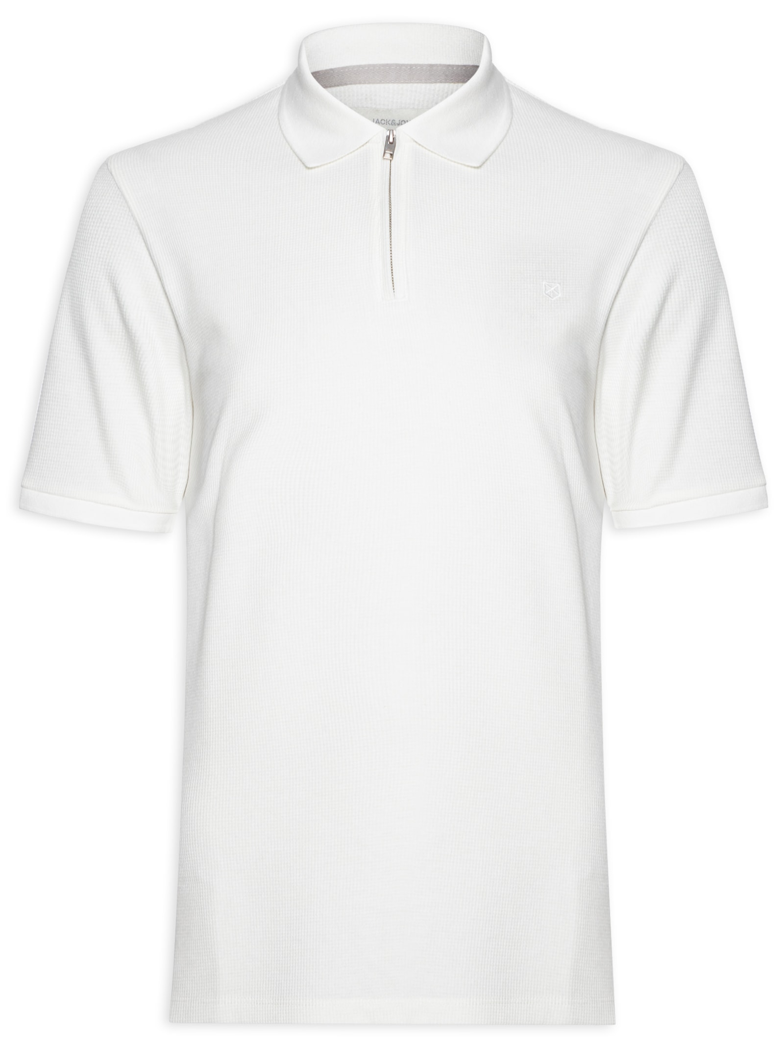 Jack & Jones - Polo Masculina Half Zíper - Branco