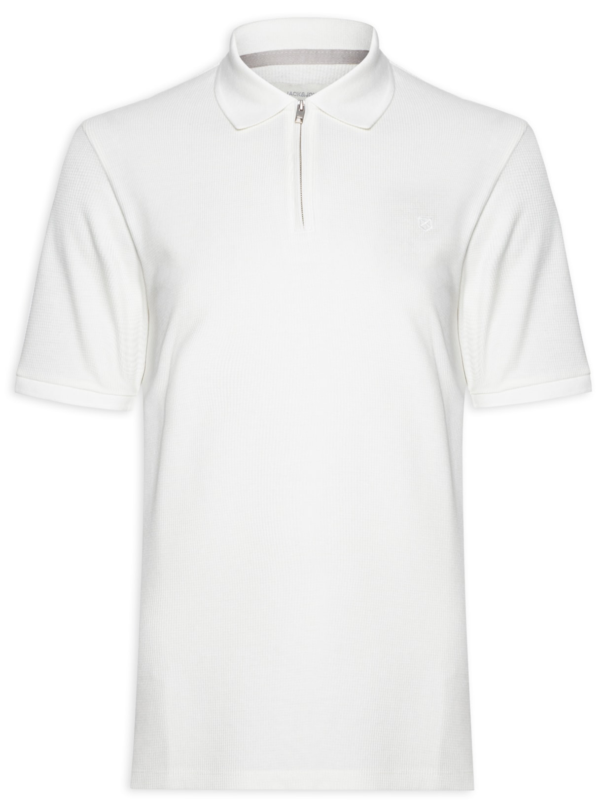 Polo Masculina Half Zíper - Branco
