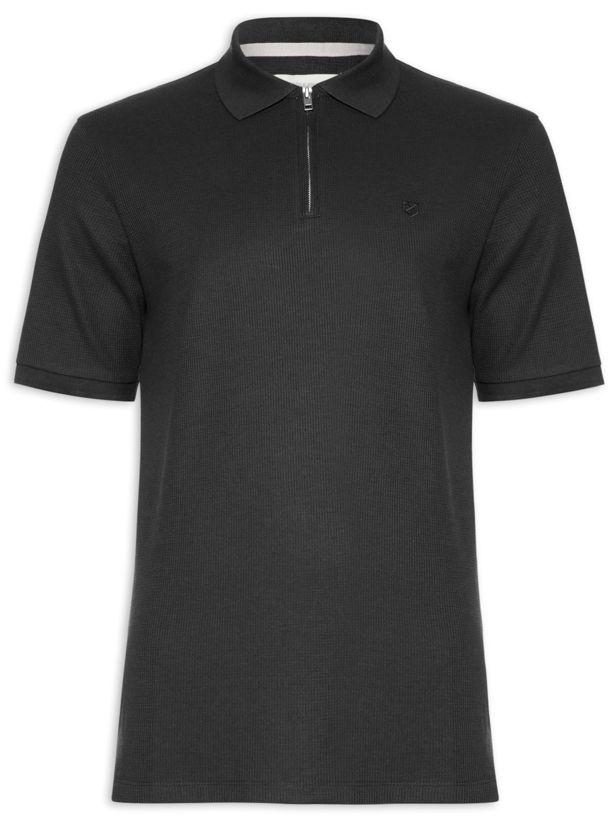 Polo Masculina Half Zíper - Preto