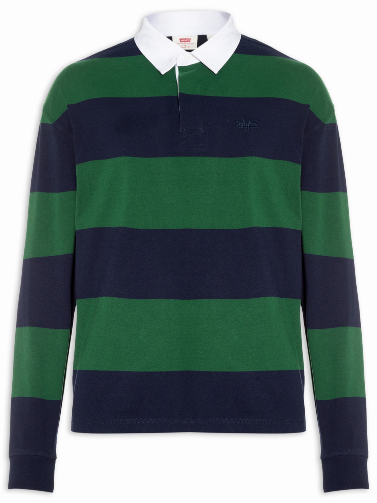 Polo Masculina Hudson Boxy Manga Longa Rugby - Verde