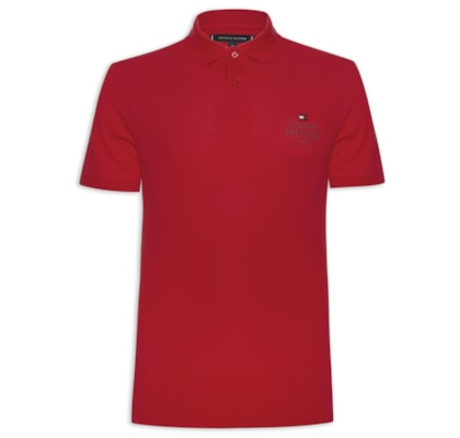 Polo Masculina Ic Stack Chest Regular - Vermelho