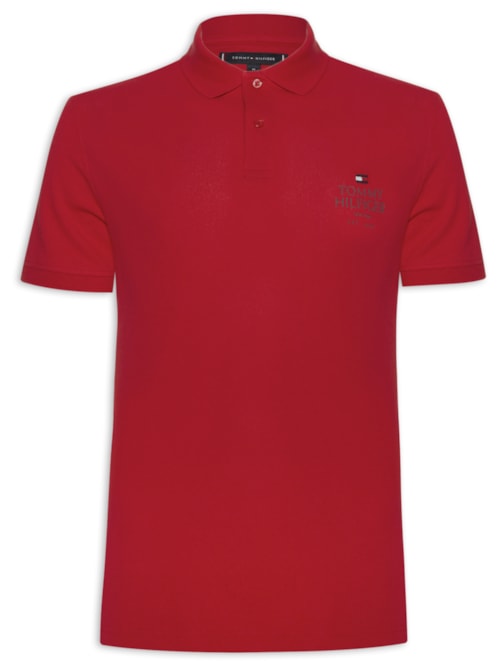 Polo Masculina Ic Stack Chest Regular - Vermelho