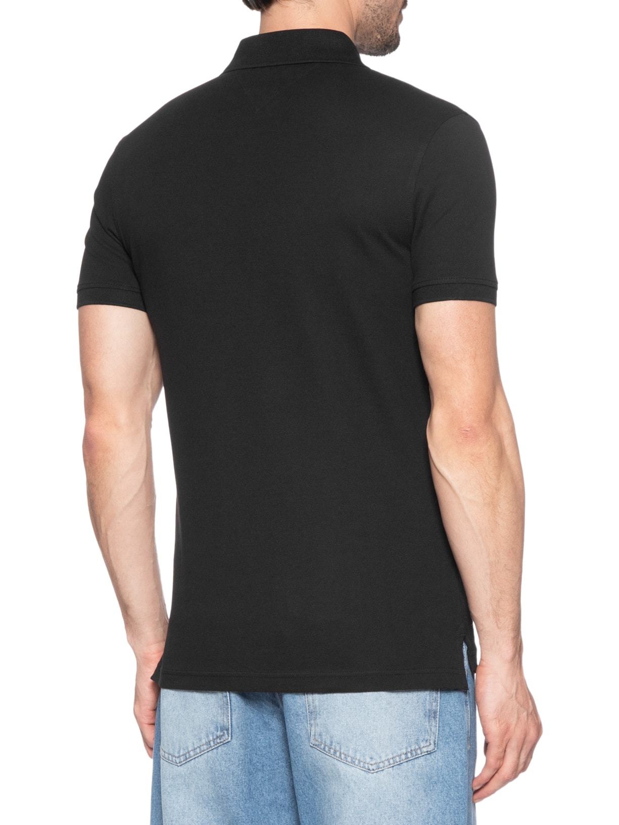 Polo Masculina Im 1985 Slim Fit Preto Tommy Hilfiger