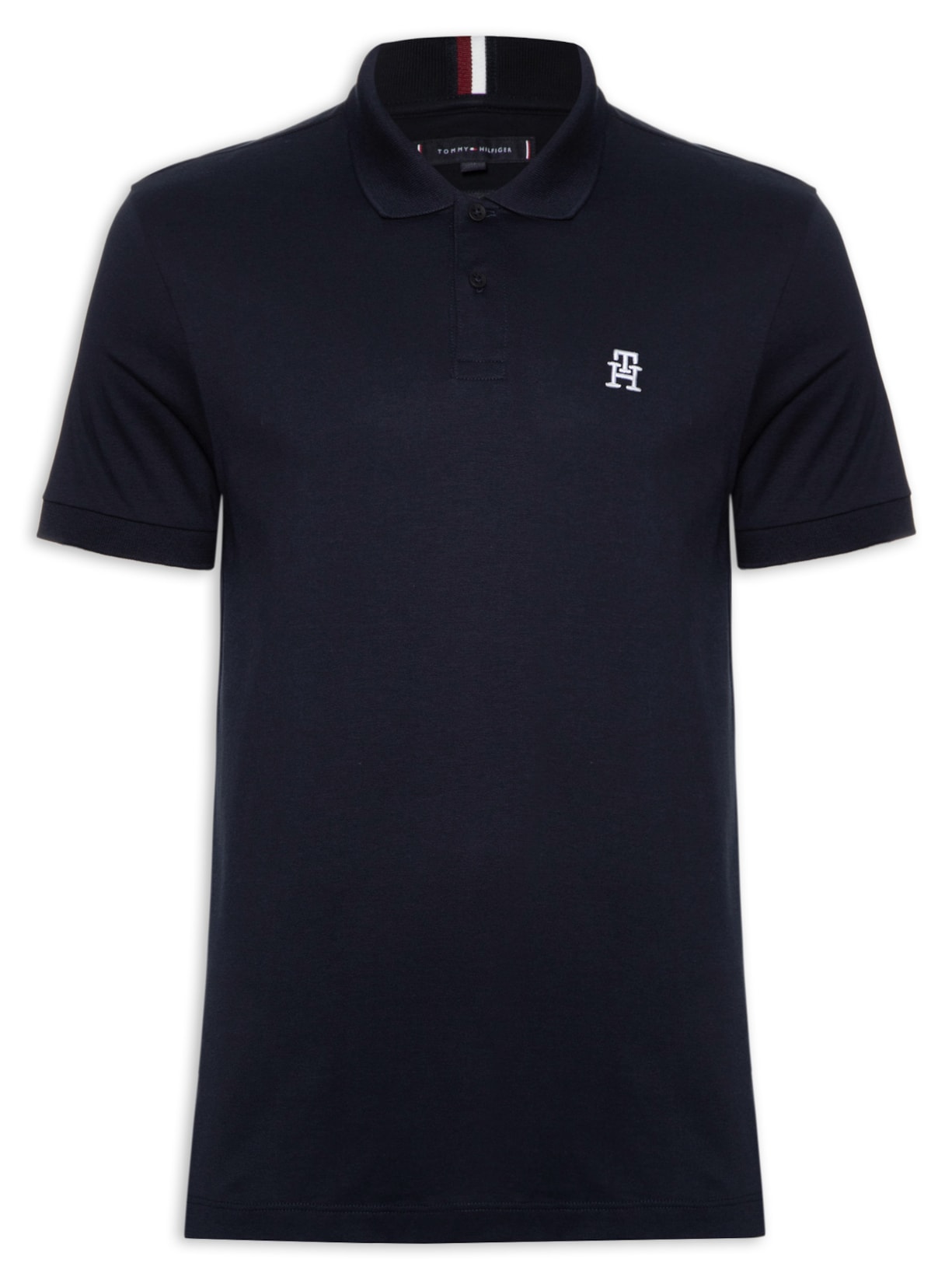 Polo Masculina Imd Interlock Reg Azul Tommy Hilfiger