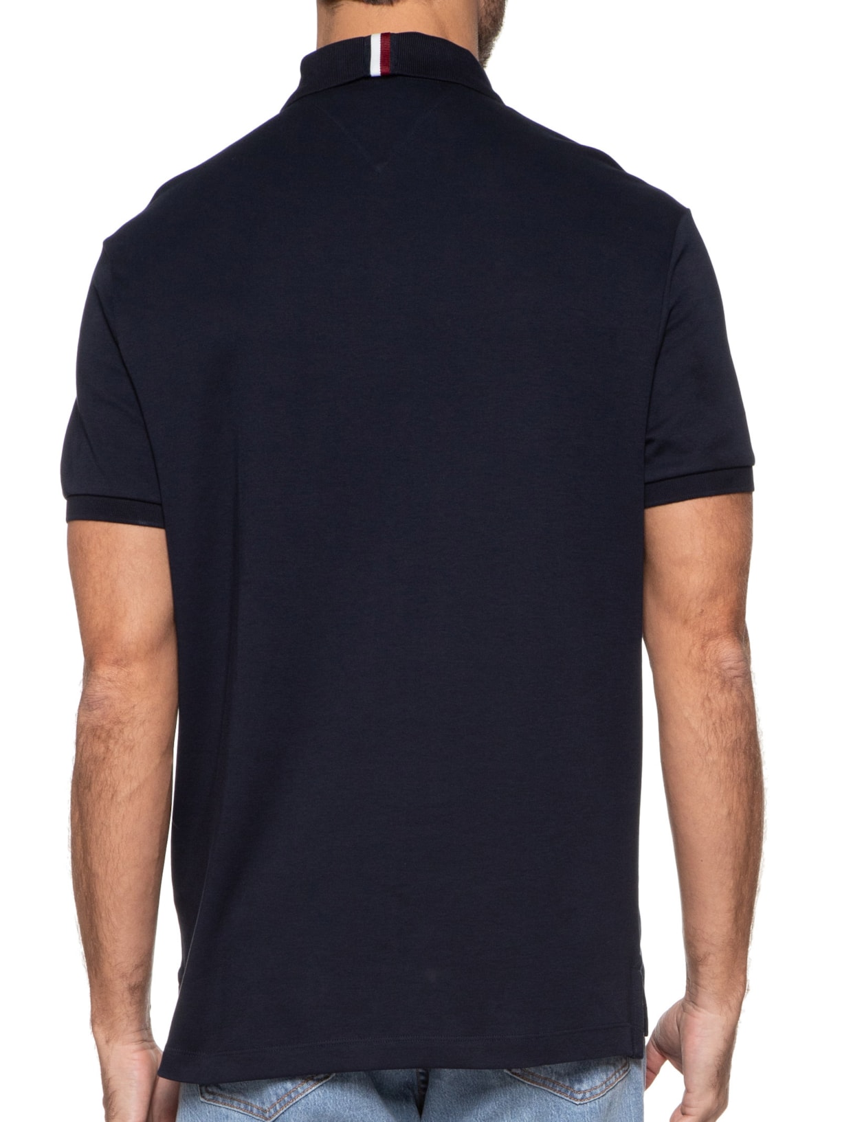 Polo Masculina Imd Interlock Reg Azul Tommy Hilfiger