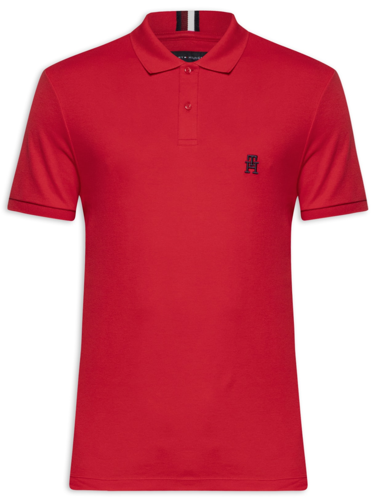Polo Masculina Imd Interlock Reg Vermelho Tommy Hilfiger