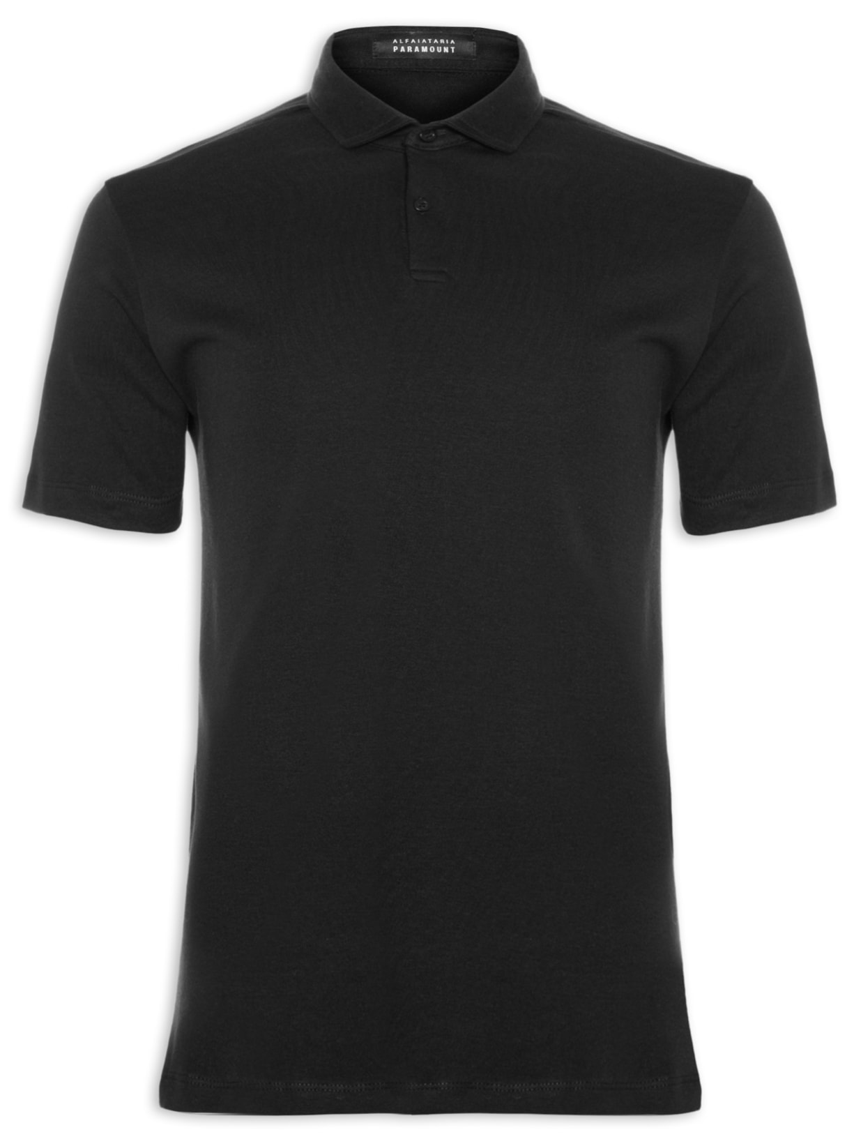 Polo Masculina Intelock 40 Pima Touch Manga Curta Preto Paramount Alfaiataria