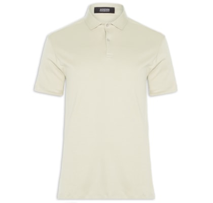 Polo Masculina Interlock 40 Pima Touch Manga Curta - Bege