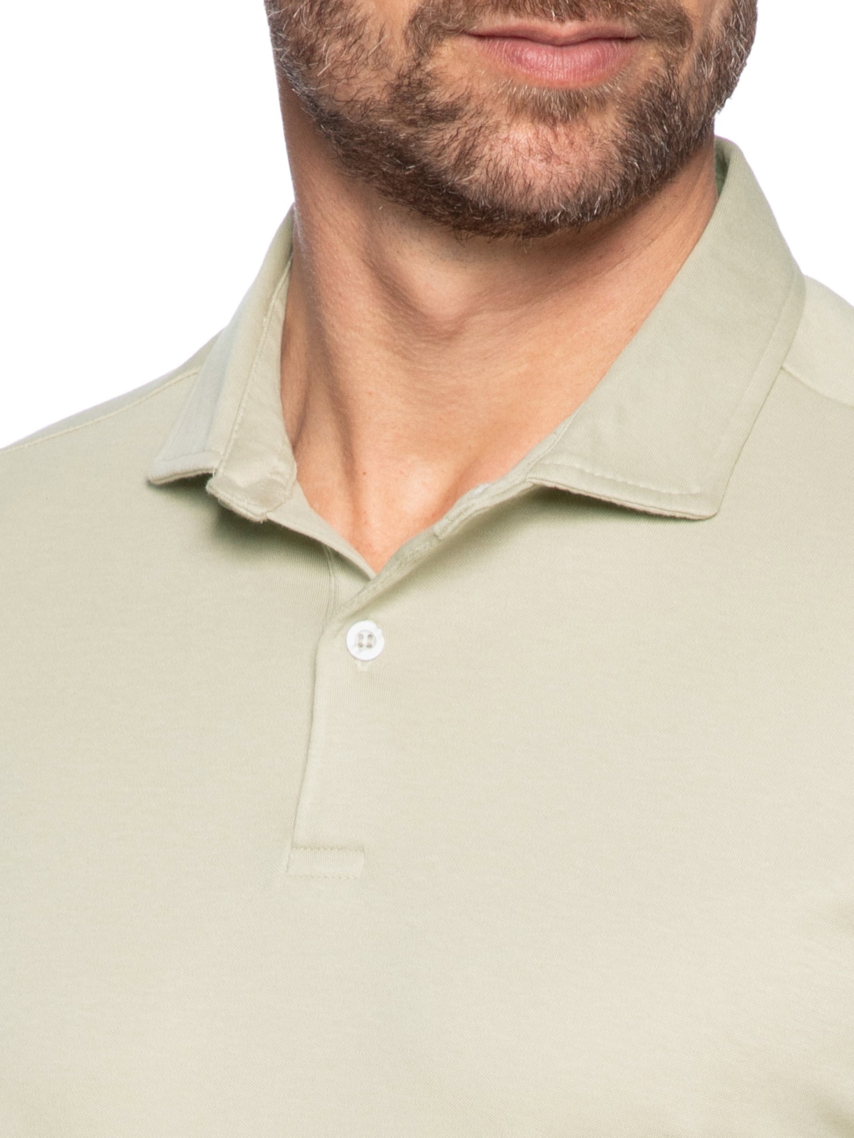 Polo Masculina Interlock 40 Pima Touch Manga Curta Bege Paramount Alfaiataria