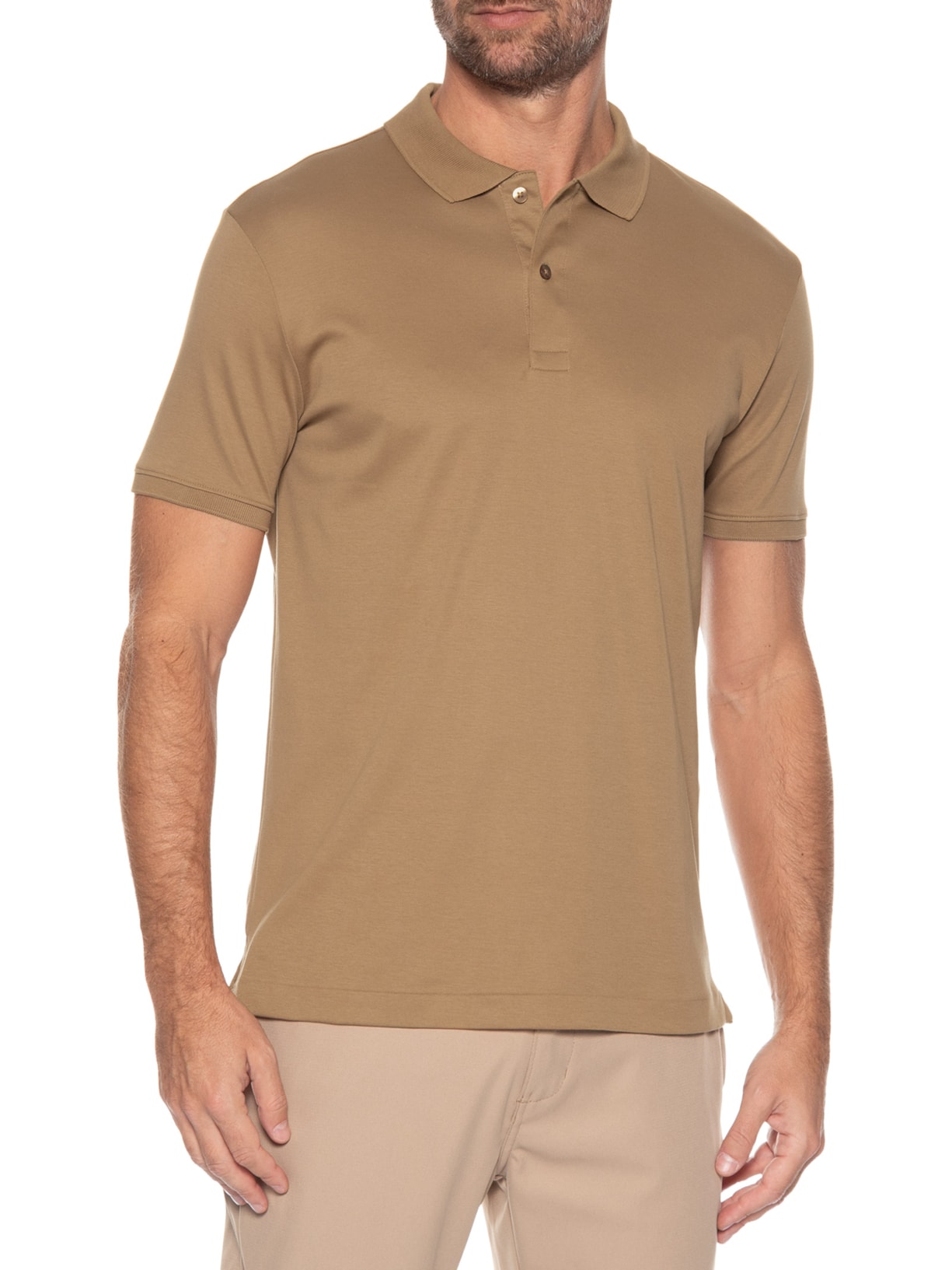 Polo Masculina Interlock 44/1 Em Algodão Pima Laranja Ricardo Almeida