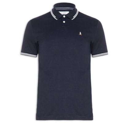 Polo Masculina Interlock - Azul