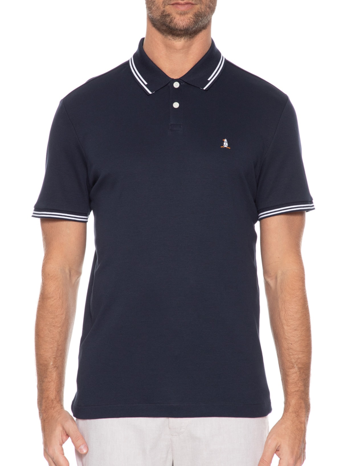 Polo Masculina Interlock Azul Original Penguin