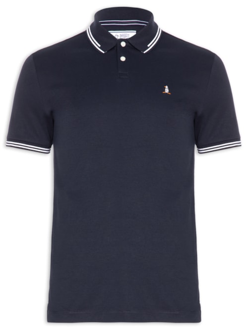 Polo Masculina Interlock - Azul
