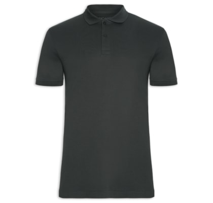 Polo Masculina Interlock em Algodão Pima - Cinza