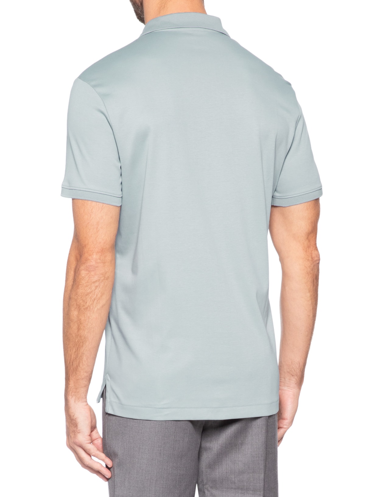 Polo Masculina Interlock Em Algodão Pima Cinza Ricardo Almeida