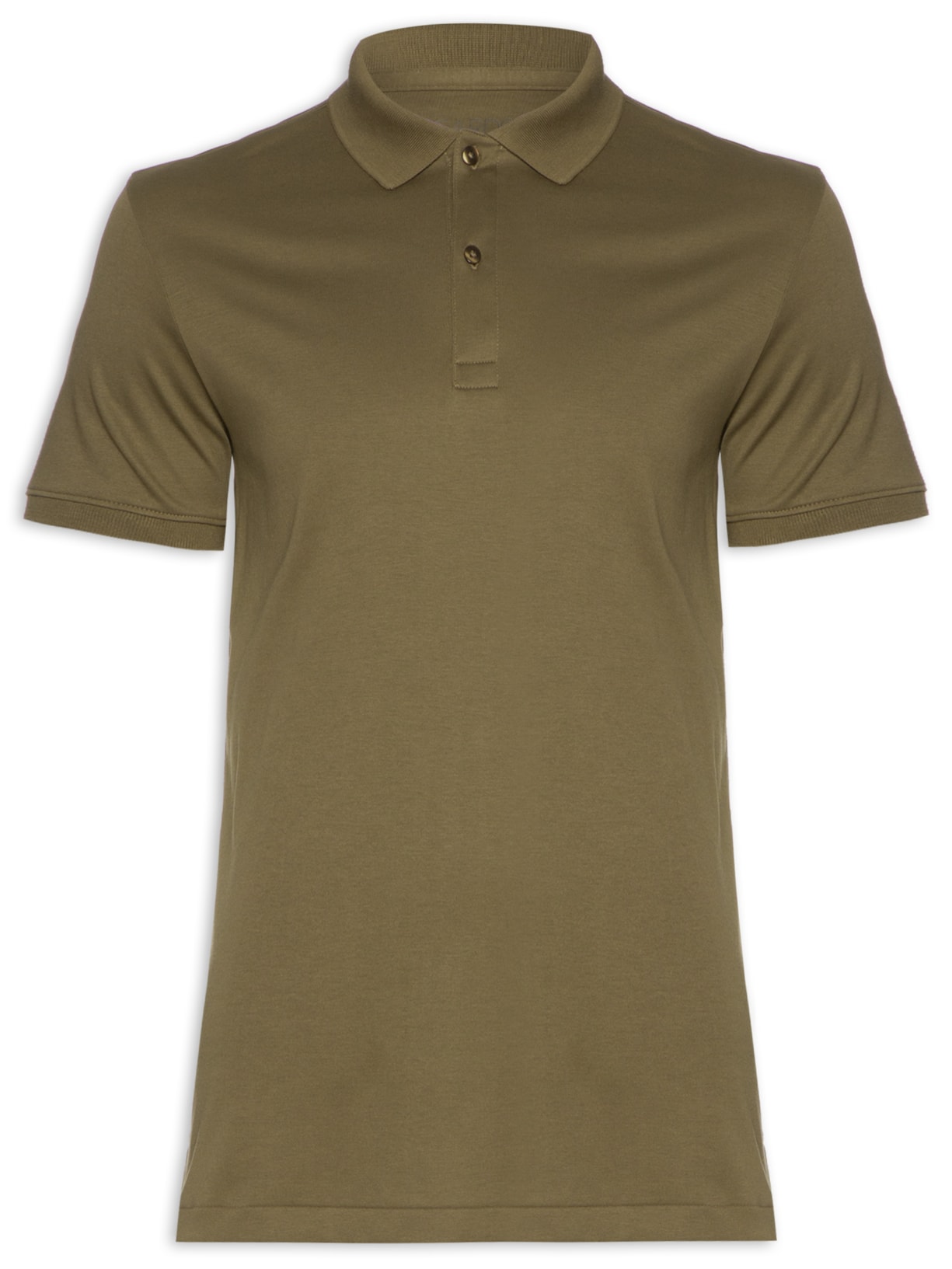 Polo Masculina Interlock Em Algodão Pima - Marrom