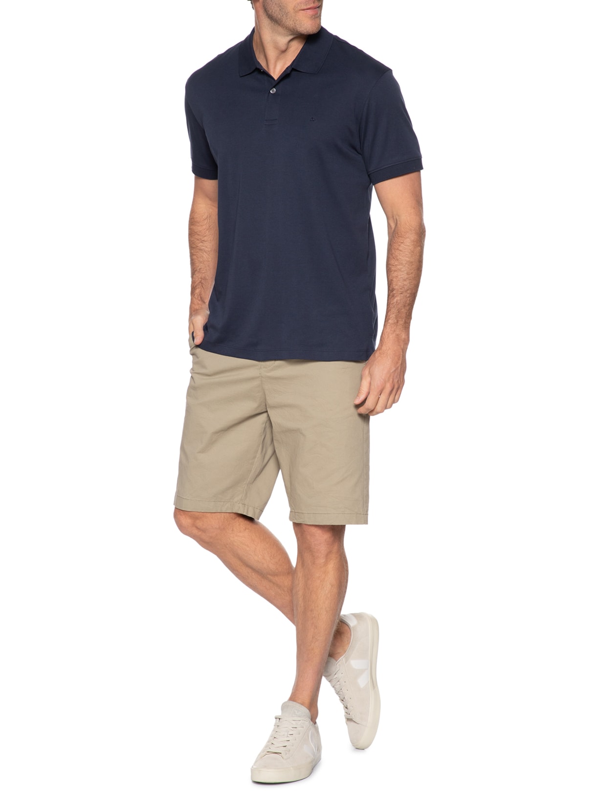 Polo Masculina Interlock Em Pima Cotton Azul Aramis