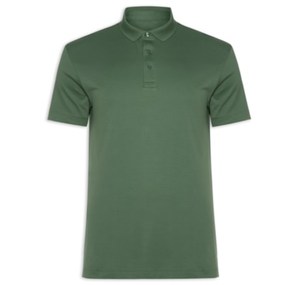 Polo Masculina Interlock Fio 140 Em Algodão Pima - Verde