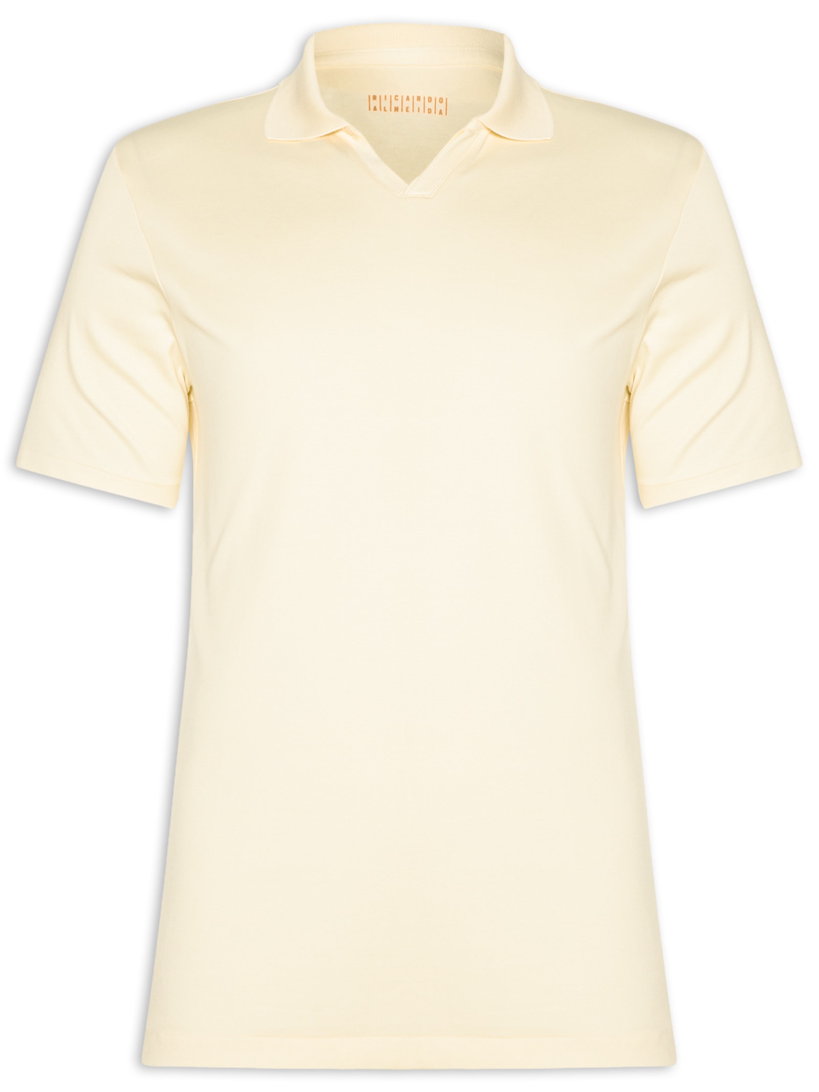 PIMA COTTON KN POLO マスタード Polo Masculina Interlock Gola V Duplo Em Algodão Pima - Amarelo