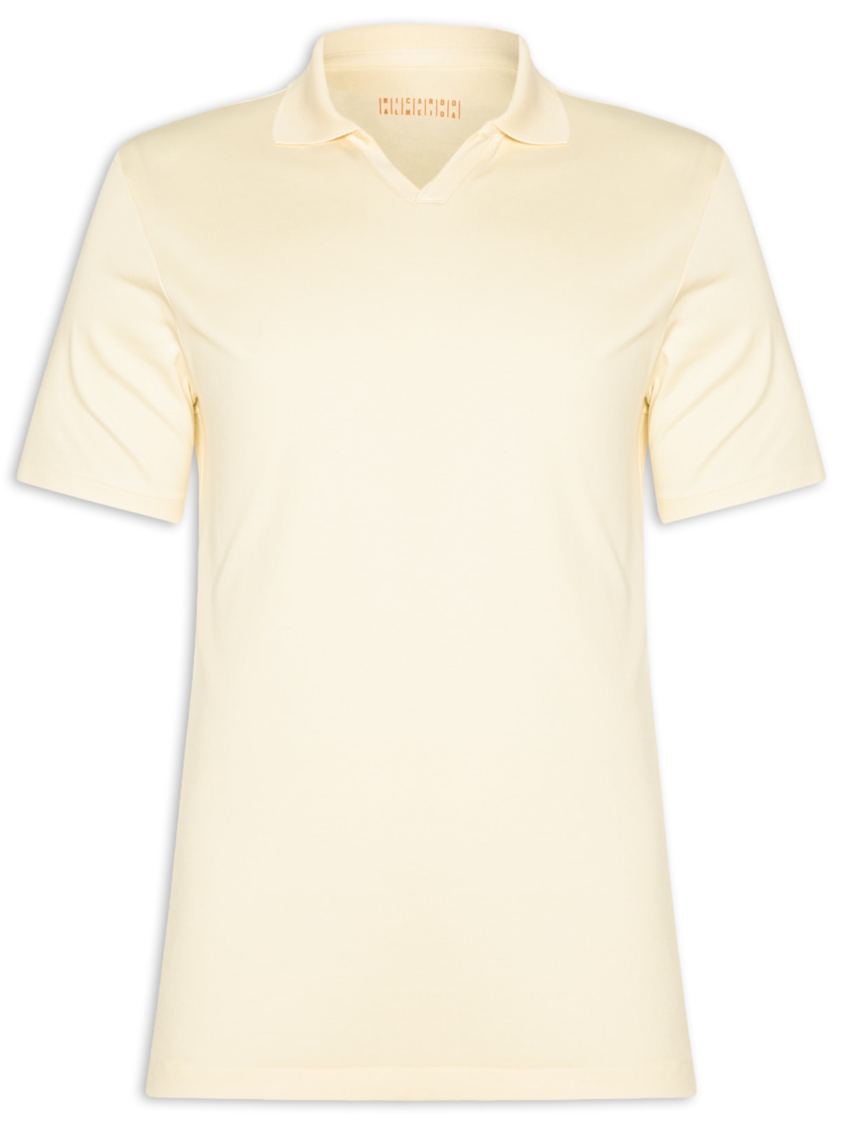 Polo Masculina Interlock Gola V Duplo Em Algodão Pima Amarelo Ricardo Almeida