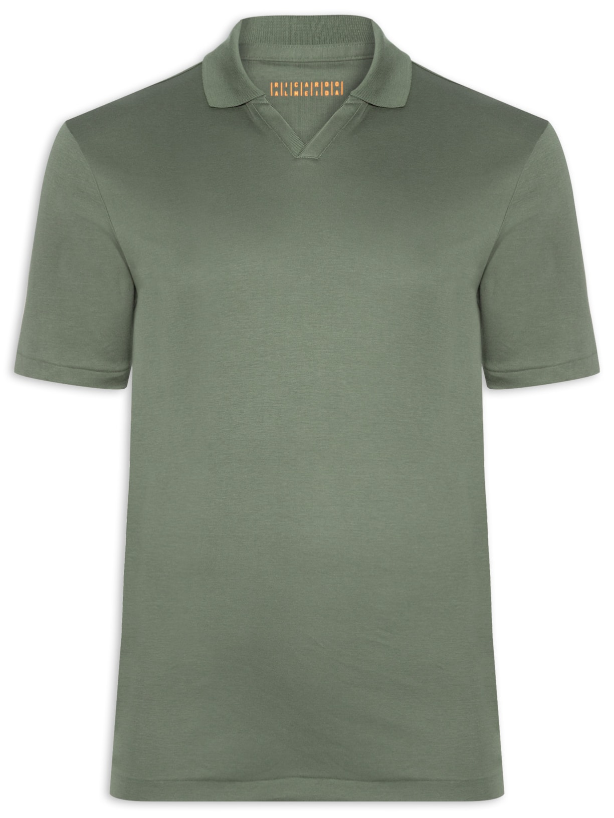 Polo Masculina Interlock Gola V Duplo Em Algodão Pima Verde Ricardo Almeida