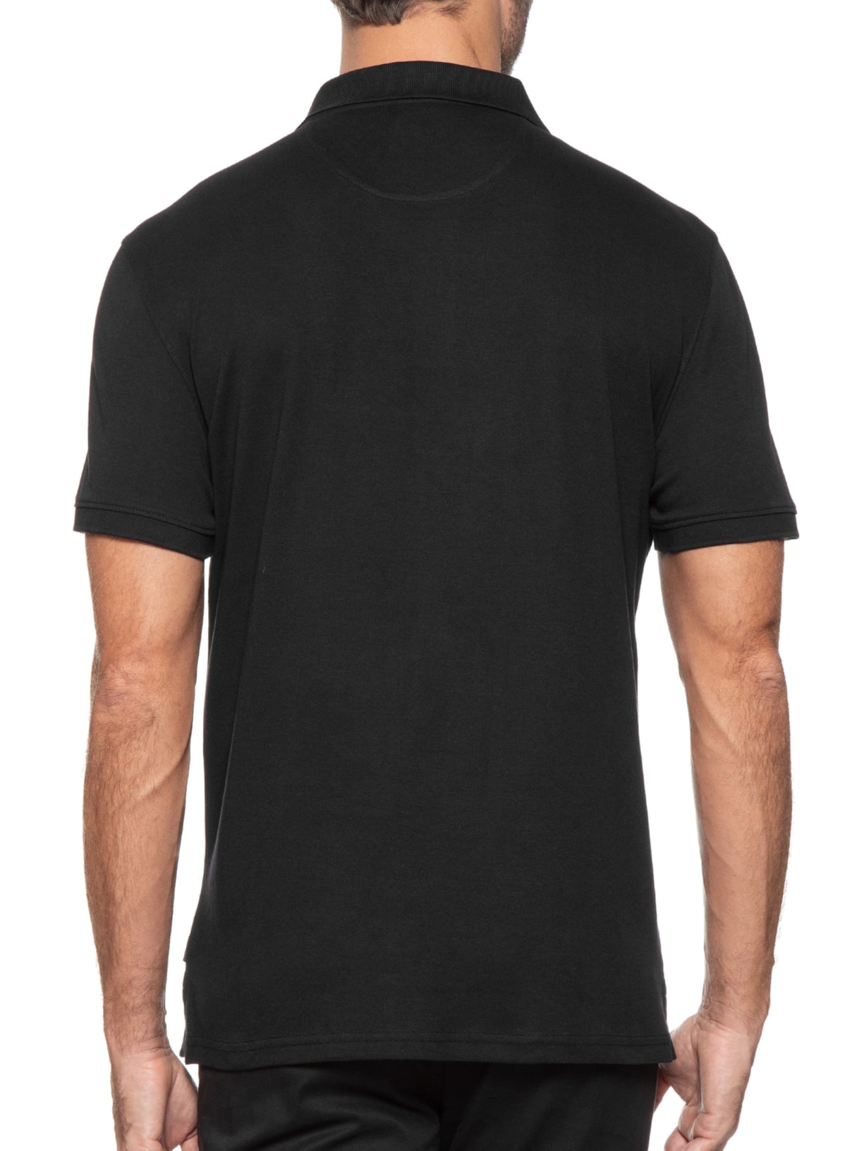 Polo Masculina Interlock Liquid Touch Preto Calvin Klein - White Label