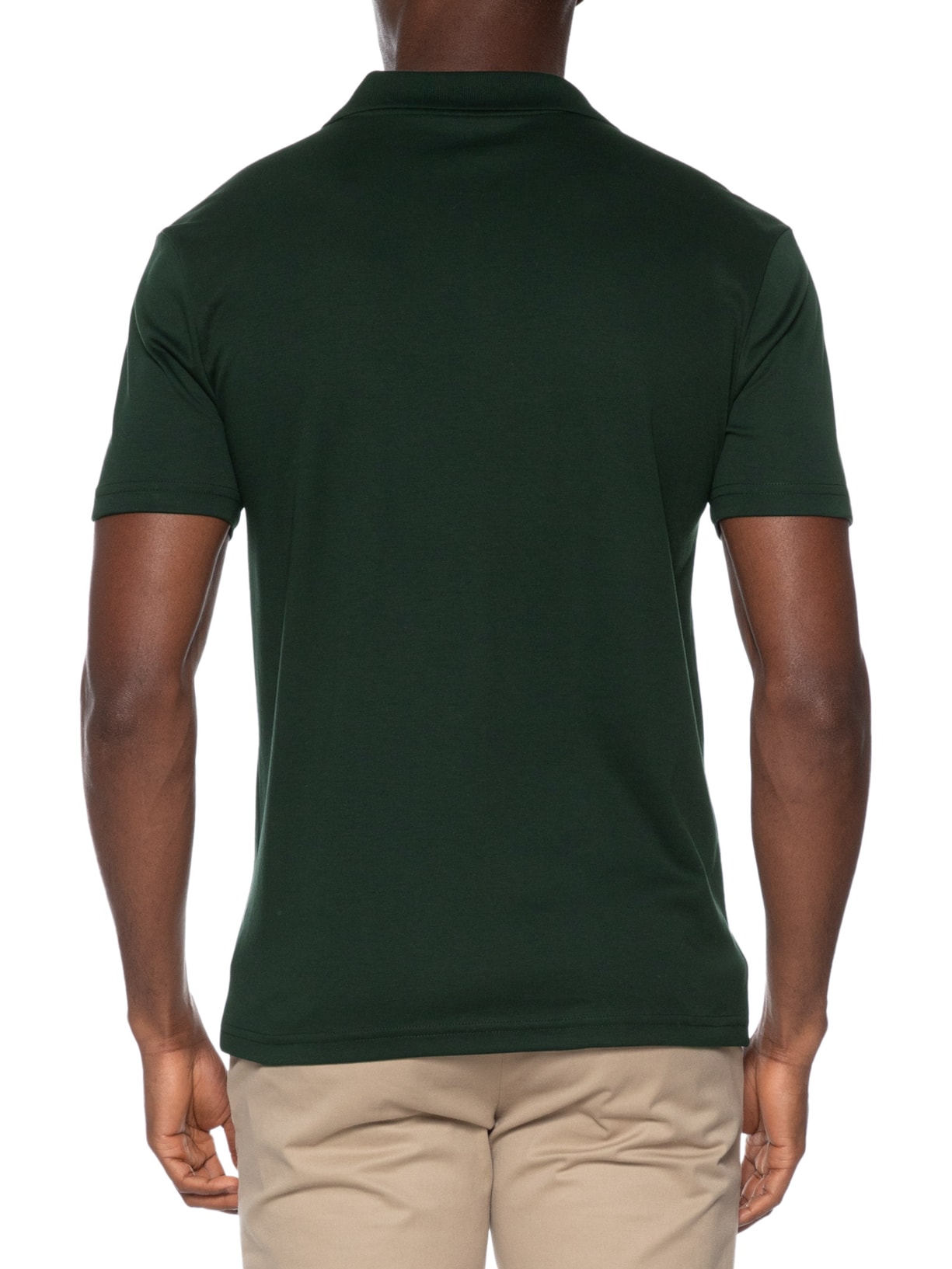 Polo Masculina Interlock Pima 50 Gola V Verde Paramount Alfaiataria