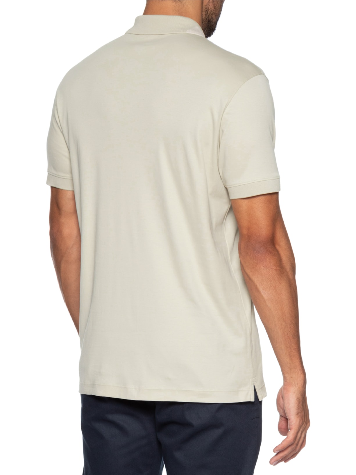 Polo Masculina Interlock Pima Bege Aramis